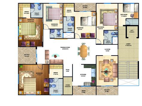 5 BHK Apartment Floor Plan #apartmentinindore, #flatsinindore, #homeinindore, #realestateindore 5 Bhk Apartment Plan, 5 Bedroom Apartment Floor Plans, 4bhk Apartment Plan, 5bhk House Plan, Layout Design Architecture House Plans, Layout Design Architecture, House Plans 5 Bedroom, Architecture House Plans, Studio Plan