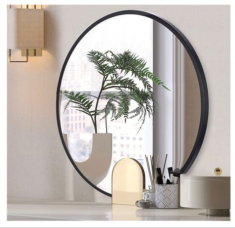 Round mirror size:24 inch,black round mirror with HD lead-free glass and Metal frame； Black wall mirror are suitable for Bathroom mirror, Entrances, Vanity, Living rooms, Bedroom, and round mirrors for wall decor, which are very helpful to increase the sense of space in the room. The back of the circle mirror is covered with an anti-shatter film to reduce damage;Also easy to clean Large Circle Mirror, Black Round Mirror, Round Gold Mirror, Large Round Mirror, Black Wall Mirror, Mirror Wall Bedroom, Entryway Mirror, Mosaic Frame, Gold Mirror Wall