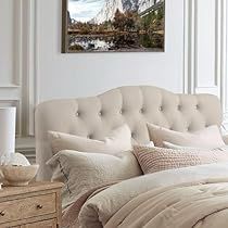 Cottage Core Headboard, King Headboard Ideas Master Bedrooms, Headboards For Adjustable Beds, Bedroom Headboard Ideas, Tufted Headboard Bedroom, Cloth Headboard, Headboards For Queen Beds, Luxury Upholstery, Winter Wishlist