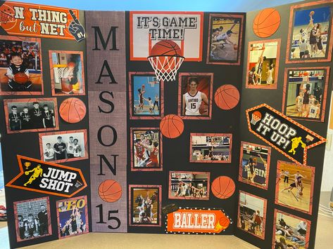 Senior Picture Boards Sports, Senior Board Basketball, Senior Night Trifold Board Basketball, Senior Basketball Board Ideas, Senior Night Picture Board, Senior Board Ideas Sports Basketball, Basketball Senior Board Ideas, Senior Posters Basketball, High School Senior Poster Ideas