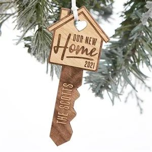 2021 Personalized Christmas Ornaments | Personalization Mall Personalized Garden Stones, Wood Card Box, Key Ornament, Personalization Mall, Laser Engraved Gifts, Our First Home, Laser Ideas, Wood Card, Home Wood