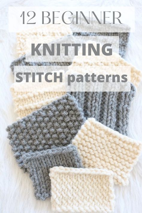 beginner knit stitch patterns Knit One Purl Two, 3mm Knitting Patterns, Knit Easy Pattern, 5mm Knitting Needle Patterns, How To Knit A Top For Beginners, How To Knit A Stocking For Beginners, Merino Wool Knitting Pattern, Knitting Cheat Sheet, Beginner Knitting Scarf Patterns Free