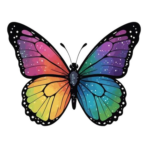 Vibrant Glitter Rainbow Butterfly Designs | Premium AI-generated vector Abc Clipart, Clipart Aesthetic, Aesthetic Clipart, Fun Clipart, Butterflies Clipart, Glitter Butterflies, Black And White Clipart, Butterfly Rainbow, Templates Aesthetic