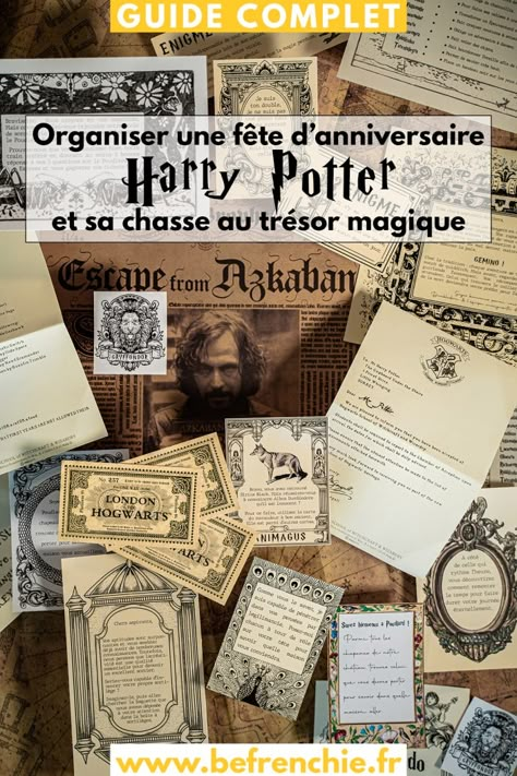 Organiser une fête d' anniversaire Harry Potter & sa chasse au trésor géante - Be Frenchie Harry Potter Unit Study, Invitation Harry Potter, Hardy Potter, Harry Potter Pdf, Gateau Harry Potter, Harry Potter Activities, Harry Potter Monopoly, Harry Potter 9, Harry Potter 5