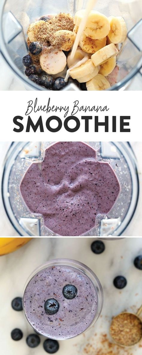 This blueberry banana smoothie is the smoothie of all smoothies! It is made with frozen fruit, almond milk, flax meal, and a little bit of vanilla. This blueberry banana smoothie is thick and perfect for a healthy breakfast or a tasty snack. Healthy Challenge, Smoothie Bowl Vegan, Blueberry Smoothie Recipe, Banana Breakfast Smoothie, Flax Meal, Blueberry Banana Smoothie, Smoothie Fruit, Protein Smoothies, Smoothies With Almond Milk