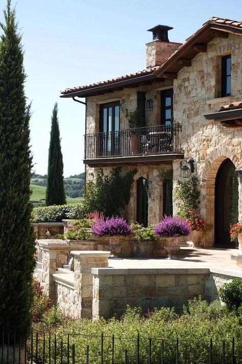 "Escape to a Tuscan villa with breathtaking vineyard views! 🍇🏡 Enjoy the charm of rustic elegance and indulge in local wines while soaking in stunning landscapes. 🍷🌄 #TuscanVilla #VineyardViews #TravelDreams" Tuscan Villa Exterior, Tuscan Vineyard, Villa Exterior, Luxury Exterior, Villa Style, Tuscan Villa, Spanish Style Homes, Rustic Stone, Home Design Living Room