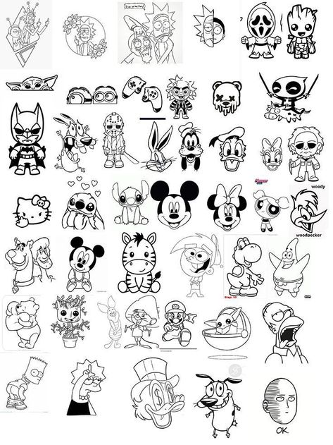 Disney Nail Art, Disney Minimalist, Cartoon Character Tattoos, Small Pretty Tattoos, Flash Tattoo Designs, Tattoo Stencil Outline, Small Hand Tattoos, Tattoo Style Drawings, Tattoo Design Book