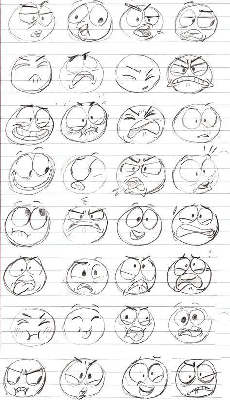 Expressions: Rachel Ellen Sharp – Cartooning & Animation @WRMS رسم كاريكاتير, Cartoon Expression, Drawing Face Expressions, Arte Doodle, Drawing Cartoon Faces, Drawing Eyes, 캐릭터 드로잉, Drawing Expressions, Cartoon Faces