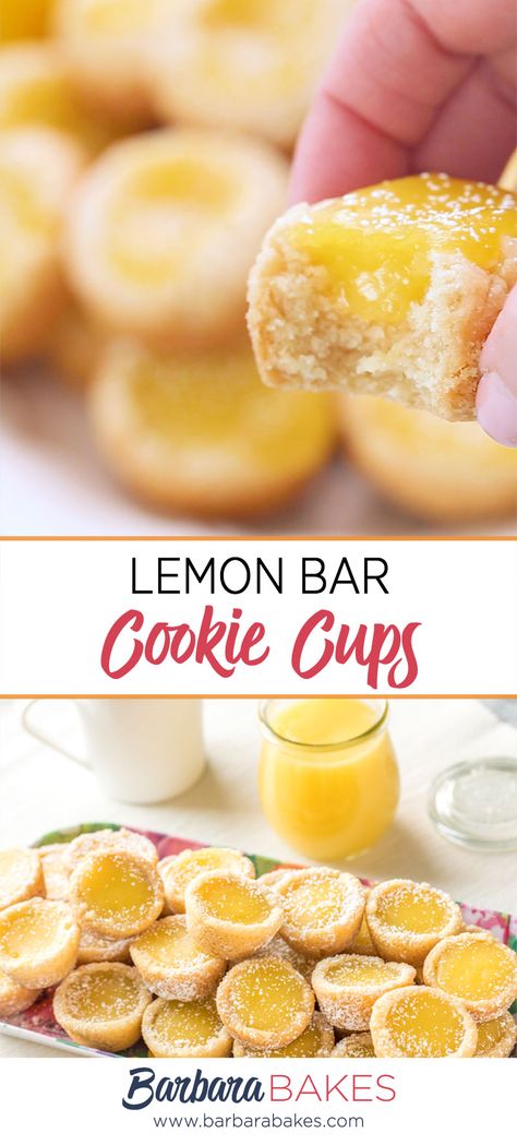 Lemon Bar Cookie Cups, Lemon Bar Cookies, Cookie Cups Recipe, Smores Dessert, Lemon Bar, Cookie Cups, Corn Flakes, Lemon Cookies, Lemon Bars