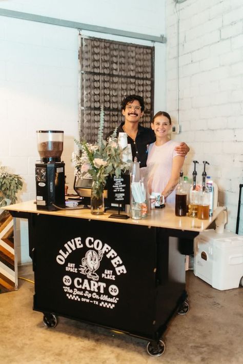 General 5 — Olive Coffee Cart Coffee Stand Ideas Drive Thru, Coffee Stand Aesthetic, The Nitro Bar, Coffee Cart Aesthetic, Coffee Cart Ideas Business, Cold Brew Bar, Coffee Booth, Mobile Coffee Cart, Coffee Bar Cart