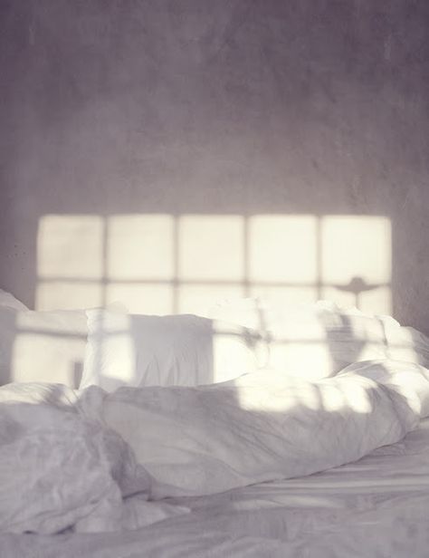 Light through the window panes. Unmade Bed, Loft Interior, Morning Mood, White Sheets, Morning Light, My New Room, Light And Shadow, Home Interior, The Dreamers