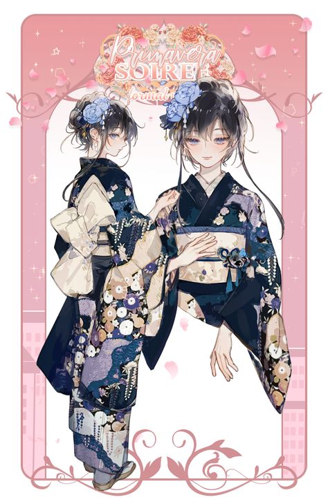 Anime Kimono, Japanese Clothing, Anime Black Hair, Fashion Design Drawings, 영감을 주는 캐릭터, Anime Poses Reference, Fantasy Clothing, Cute Anime Pics, Anime Poses