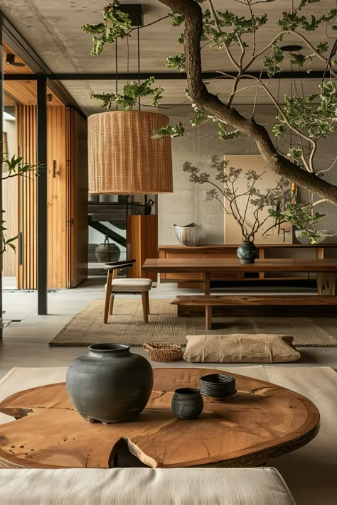 Japandi Plants: Integrating Greenery into Your Minimalist Decor - Quiet Minimal Chair Rattan, Rattan Cane, Furniture Handmade, Woven Rattan, Rattan Chair, Rattan Furniture, Scandinavian Home, The Palm, Natural Material