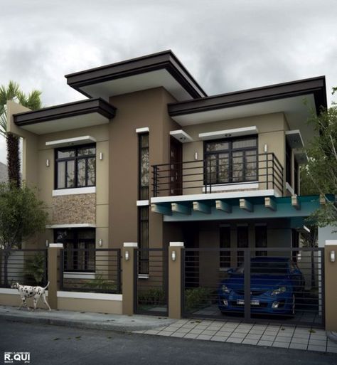 Philippine Houses, 2 Storey House Design, Two Story House, Duplex House Design, Minimalist House Design, House Outside Design, Bungalow House Design, House Front Design, Residential House