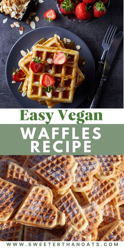 Looking for an easy vegan waffles recipe? I have the perfect recipe that will satisfy your cravings. These waffles are not only delicious but also entirely plant-based. Get ready to enjoy a warm and fluffy breakfast treat that is cruelty-free and packed with flavour. With simple ingredients and straightforward instructions, you’ll be whipping up these effortlessly vegan waffles in no time. Waffle Iron Recipes Vegan, Vegan Waffles Easy, Waffle Recipe No Eggs, Waffle Recipe Vegan, Vegan Waffle Recipe Easy, Vegan Waffle Recipe, Waffles Vegan, Crispy Pancakes, Pumpkin Spice Waffles