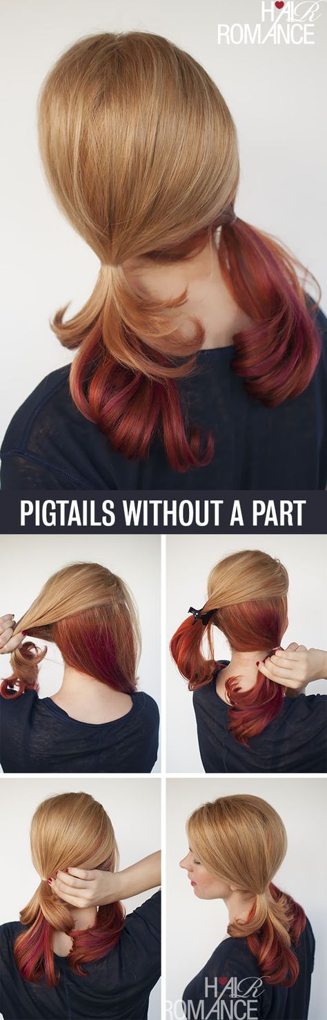 How to wear pigtails without a part line. Red Hair, Hair, Kids Hairstyles, Her Hair, A Woman, Red, How To Wear