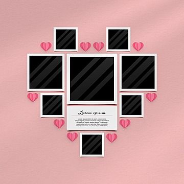 Collage For Photos, Photos Heart Collage, Single Photo Frame Design, How To Make Collage Of Pictures, Birthday Frames Design For Pictures, Heart Photo Collage Template 4x6, Many Photos In One Frame, Cute Collage Template, Photo Frame Template Design