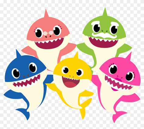 Baby Shark Clipart, Shark Printables, Shark Png, Shark Clipart, Shark Images, 1st Birthday Party For Girls, Anna Disney, Jungle Theme Birthday, Shark Family