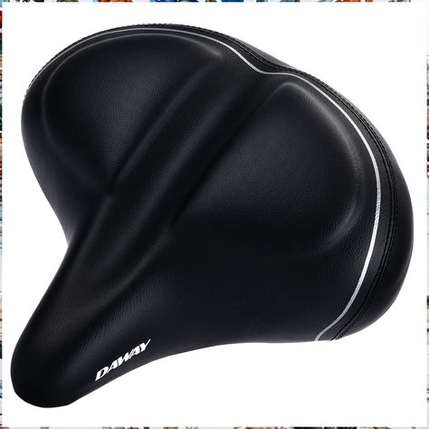 DAWAY C40 Comfortable Oversized Bike Seat - Compatible with Peloton, Exercise, Mountain or Road Bikes, Extra Wide Bicycle Sad Bike Seat Cover, Indoor Bike Workouts, Foldable Bikes, Indoor Cycling Bike, Bike Horn, Peloton Bike, Outdoor Biking, Electric Bicycles, Comfort Bike