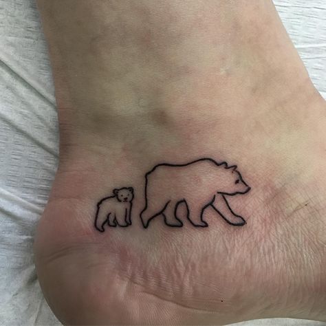 Did this tiny little bear and cub today on Kirsten . Simple doesn't mean easy  but at least it was fun ! #tattoolover #tattoolove #tattoolife #tattooartwork #tattooartist #tattooart #heirloomtattoo #thankful #beartattoo #bearcubtattoo #lineworktattoo #tinytattoo #rutgerstattoo #manvillenj Teddy Tattoo, Baby Bear Tattoo, Cub Tattoo, Bear Paw Tattoos, Polar Bear Tattoo, Cubs Tattoo, Bear Tattoo Designs, Paw Tattoo, Bear Tattoos