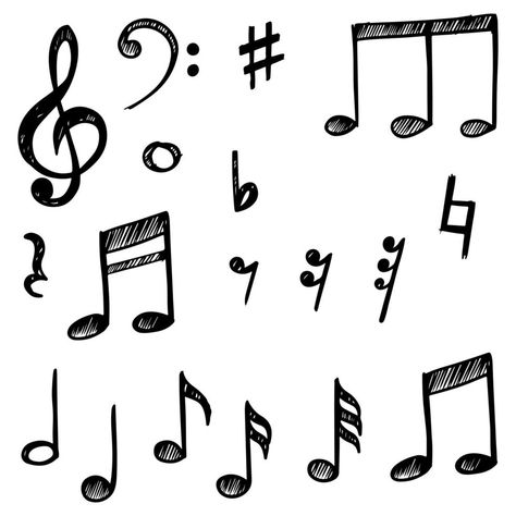 Musical Notes Drawing, Music Note Doodle, Piano Doodle, Drawing Ideas Music, Song Doodles, Music Notes Illustration, Doodles Music, Music Note Logo, Music Notes Drawing