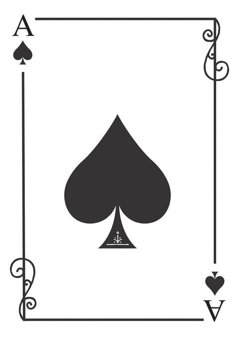 Spade Card Aesthetic, A Spade Tattoo, Ace Of Spades Card Design, Ace Of Spades Design, Ace Of Spades Card Tattoo, Ace Card Drawing, A Card Tattoo, Ace Of Spades Drawing, Ace Spade Tattoo