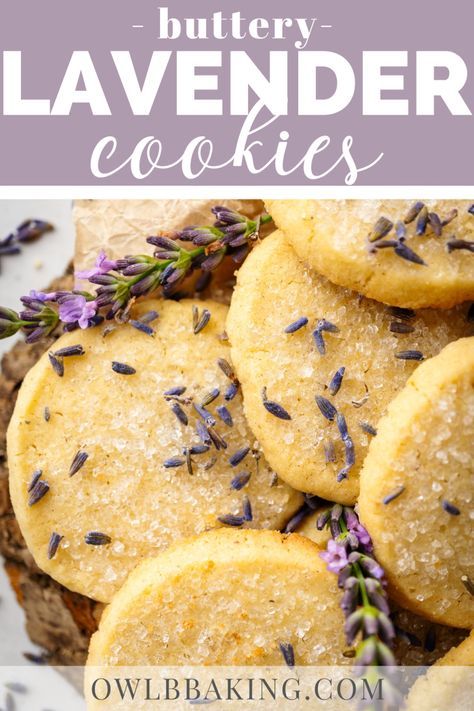 Lavender Cookies Sable Cookie, Lavender Cookie, Lemon Lavender Cookies, Lavender Dessert, Lavender Shortbread Cookies, Lavender Shortbread, Lavender Cookies, Lemon Shortbread Cookies, Lavender Recipes