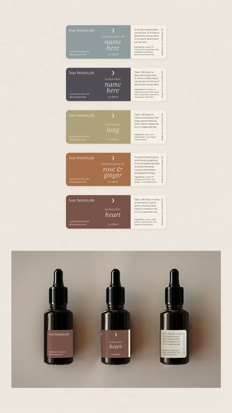 Simple Label Design Branding, Simple Brand Design, Apothecary Packaging Design, Minimal Skincare Packaging, Skincare Packaging Design Inspiration, Bottle Label Design Ideas, Herbal Branding, Healing Branding, Simple Label Design