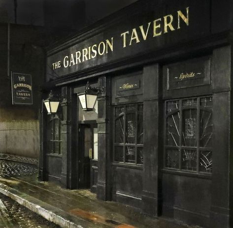 Garrison Pub, Peaky Blinders Theme, 1920s Aesthetic, Speakeasy Decor, 1920s Speakeasy, England Aesthetic, Pub Design, The Garrison, Mystical Art