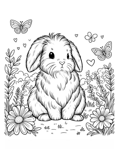 Free Bunny Coloring Pages For Kids Bunny Coloring Pages Free Printable, Cute Bunny Coloring Pages, Chicken Coloring Pages, Rabbit Coloring, Bunny Sketches, Bunny Coloring, Colouring Pictures, Easter Bunny Colouring, Zen Doodles