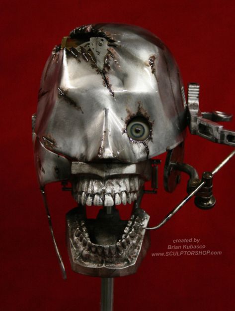 Steampunk Skull Dental Manikin oxygen version 6 | Museum Oddities Bio Mechanical, Art Bizarre, Steampunk Skull, Baba Jaga, Metal Mask, 다크 판타지, Creepy Art, Industrial Art, 판타지 아트