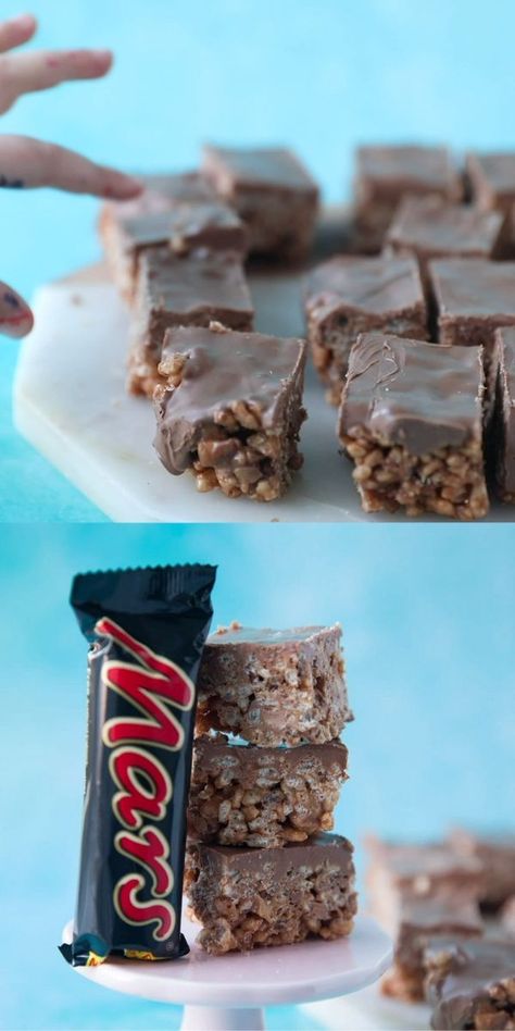 Mars Bar Slice Recipe, Marsbar Slice, Mars Bar Slice, Hot Chocolate Fudge, Resipi Kek, Slice Recipe, Mars Bar, Tray Bake Recipes, Tray Bake