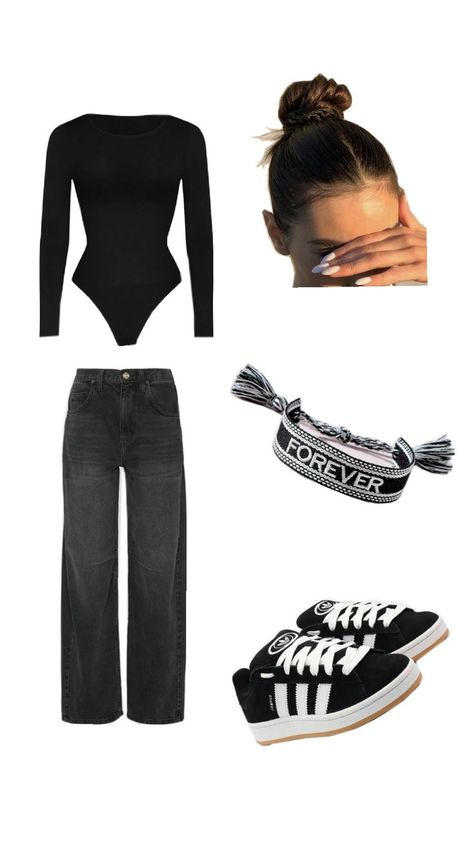 Campus 00s noir Outfit Campus, Ootd Jeans, Campus Outfit, London Travel, Dream Wardrobe, Jean Outfits, Outfit Of The Day, Ootd, Zara