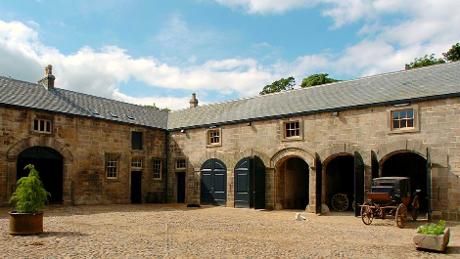 Stable yard at the castle Victorian Horse Stables, Dream Barn Stables, Equestrian Stables, Dream Stables, Georgian Architecture, Equestrian Facilities, Dream Yard, Stone Barns, Dream Barn