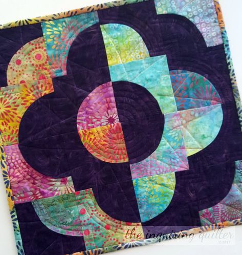 Quilts With Curved Piecing, Drunkard Path Quilt Patterns, Crazy Quilt Patterns, Crazy Quilt Embroidery, Quilt By Hand, Quilt Flowers, Circle Quilt Patterns, The Ambassadors, Drunkards Path Quilt