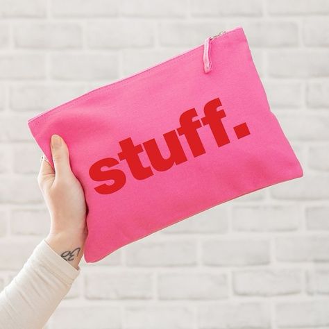 This is one of those words that when you look at it too long it starts to look odd. Is it misspelled? Does the meaning change? What is s-t-u-f-f? Image from Pinterest. Teacher Pouch Ideas, Merchandise Ideas Products, Brand Merchandise Ideas, Pouch Bag Design, Nail Branding, Mum Friends, Brand Merchandise, Jelly Crystals, Merchandise Ideas