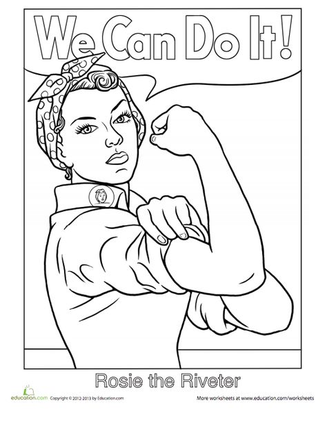 From Rosie the Riveter to Michelle Obama. 21 Printable Coloring pages of strong women. Printable Coloring Sheets, Rosie The Riveter, Womens History Month, Cool Coloring Pages, We Can Do It, Coloring Book Pages, Women In History, Free Coloring Pages, Art Plastique