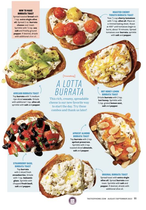 Burrata Toast, Burrata Recipe, Tomatoes On Toast, Healthy Toast, Toast Toppings, Recipes Appetizers And Snacks, Best Appetizers, Lunch Snacks, Appetizers Easy