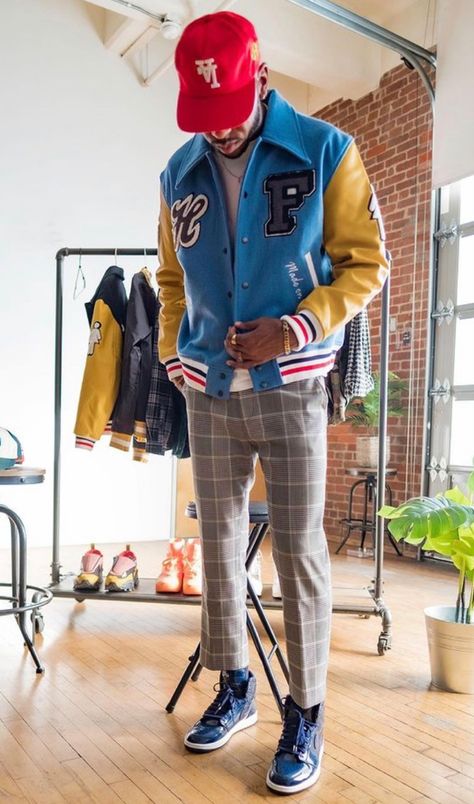 Streetwear Preppy Fashion, Rugby Outfits, Mens Clothing Styles Streetwear, Androgynous Fashion Women, Preppy Boy, Varsity Jacket Outfit, Streetwear Preppy, Fly Guy, Black Men Fashion Casual