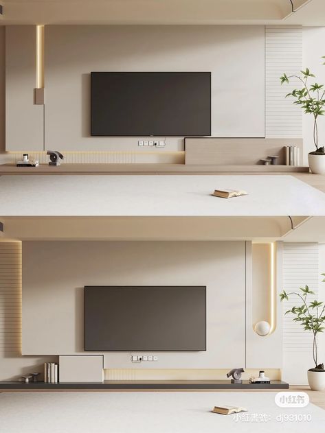 Tv Wall Design Minimal, Minimalist Tv Unit, Neo Classical Interiors, Led Tv Wall, Led Unit, Architecture Design Presentation, Living Room Tv Unit, Bedroom Wall Designs, Tv Wall Unit