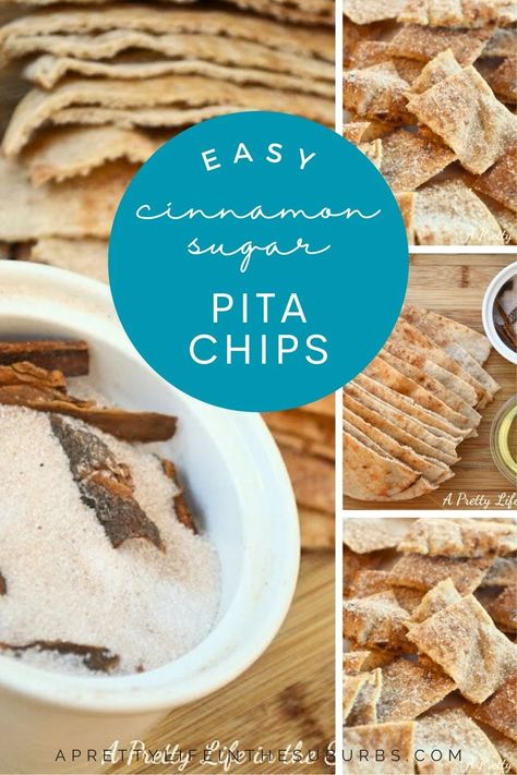 Have pita bread? Make Cinnamon Sugar Pita Chips! These simple chips are crunchy, sweet and so delicious. Enjoy on their own or with sweet dips. Mini Pita Bread Ideas, Cinnamon Sugar Pita Chips, Pita Chips Recipe, Sugar Bread, Whole Wheat Pita, Sweet Dips, Pretty Life, Fruit Salsa, Pita Chips