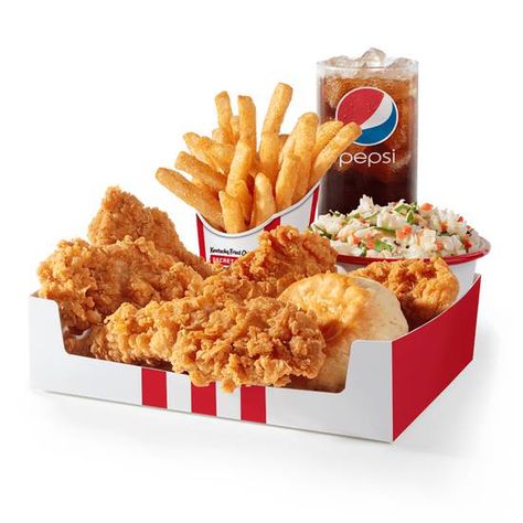 Kfc Box, Kfc Mac And Cheese, Crispy Tenders, Wendy's Burger, Pizza Twists, Burger Logo, Hangover Food, Chicken Bucket, Taco Mix