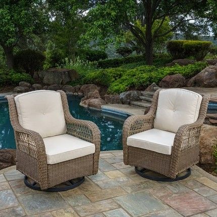 Affordable French Style Outdoor Seating - Seeking Lavender Lane Backyard Decks, Small Balconies, Swivel Glider Chair, Patio Side Table, Outdoor Deck Furniture, Best Outdoor Furniture, Outdoor Bistro Set, Glider Chair, Backyard Spaces