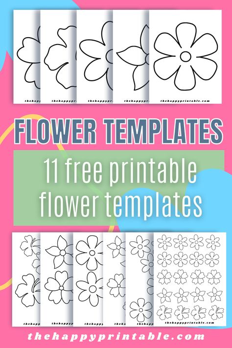 Flower Template Printable | The Happy Printable Simple Flower Template Free Printable, Small Flower Template Free Printable, Flower Outline Printable, Printable Flowers Cutout, Paper Flower Template Free Printable Pdf, Flower Templates Printable Free Pattern, Paper Flower Templates Free Printable, Free Printable Flower Templates, Flower Template Printable