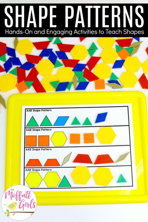 Preschool Math Patterns, Patterning Activities, Preschool Math Curriculum, Creative Curriculum Preschool, Teaching Patterns, Preschool Patterns, Algebra Activities, Math Patterns, Teaching Shapes