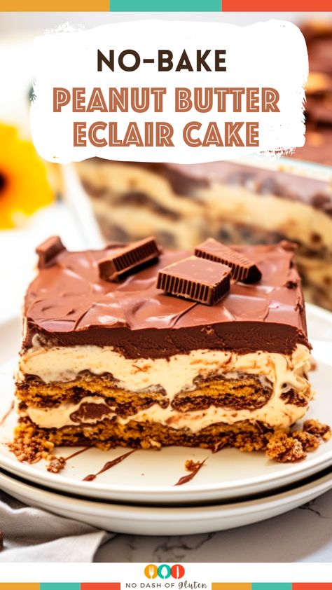 Eclaire Cake, Peanut Butter Eclair Cake, Peanut Butter Eclair, Chocolate Eclair Dessert, No Bake Eclair Cake, Eclairs Dessert, Instant Loss, Gf Treats, Chocolate Pudding Desserts