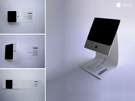 Apple: iMac business card | Creative Criminals Creative Business Cards, Innovative Business Cards, Architecture Business, Interactive Advertising, Clever Business Cards, Buisness Cards, Business Card Design Inspiration, Business Card Design Creative, Apple Computer