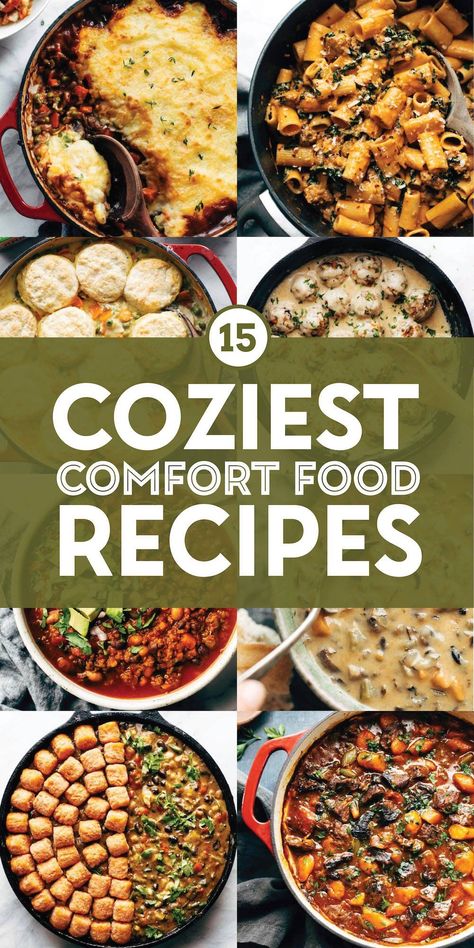 Comfort Food Crockpot Dinners, Quick Winter Dinner Recipes Weeknight Meals, Winter Dinner Ideas Easy Recipes, Snow Day Food Ideas, Rainy Day Comfort Food, Quick Dinner Ideas Comfort Foods, Winter Dinner Recipes Crockpot, Snow Day Dinner Ideas, Winter Menu Ideas