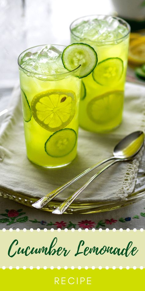 Cucumber Lemonade Recipe, Cucumber Juice Recipe, Limonade Bar, Summer Juice Recipes, Cucumber Drink, Cucumber Lemonade, Fresh Juice Recipes, Summer Juice, Healthy Juicing