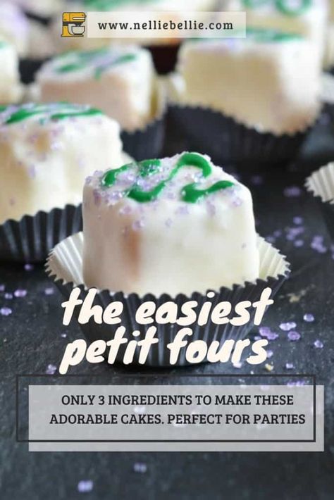 Petit Four Glaze Recipe, Petite Fours Recipe, Petit Fours Recipe Easy, Petit Fours Recipe, Quick And Easy Desserts, Petit Four Recipes, Desserts For Parties, Tea Party Desserts, Finger Desserts